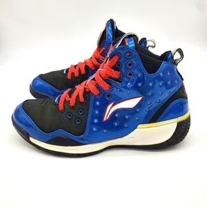 Li Ning Shoes Men 11 Baron Davis Blue And Red Basketball ABAE037-2